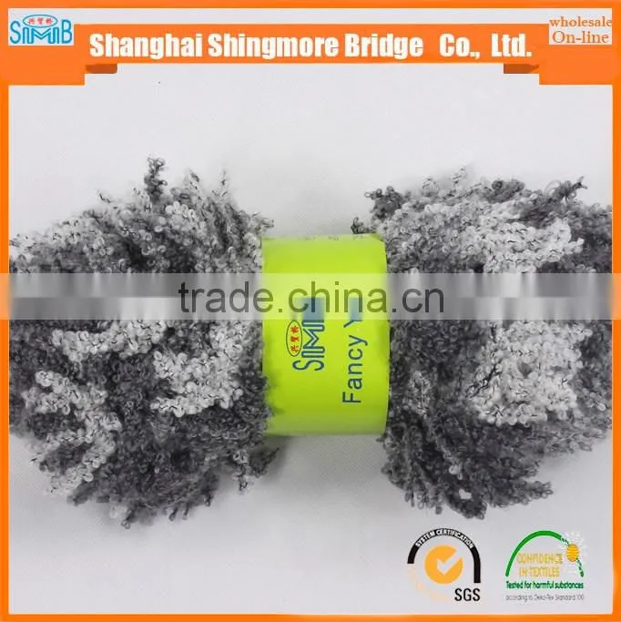 alibaba China novelty yarn supplier hot wholesale acrylic coral yarn colorful pigtail yarn for knitting scarf