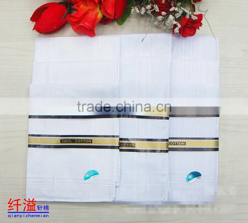 Wholesale hot sale 100% cotton white handkerchief