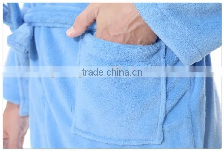 coral fleece sauna bathrobe super soft sleepwear bath robe