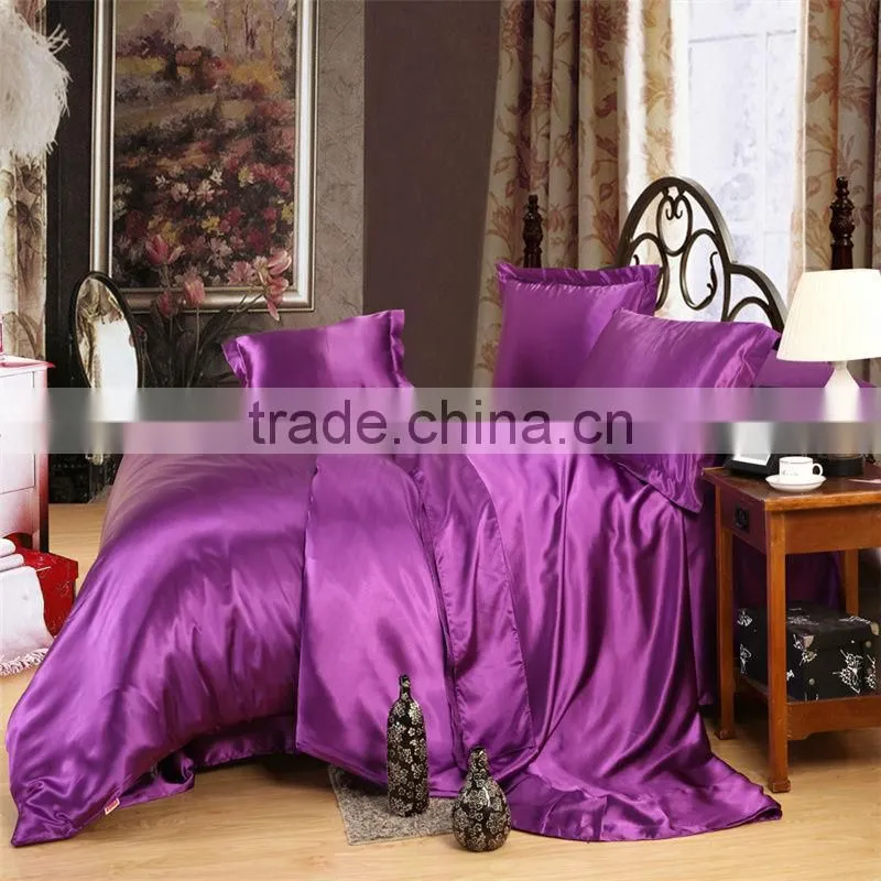 Ivory Color Silk Bedding Sets Twin Full Queen King Size Soft Bedcover Solid Color Duvet Cover Set