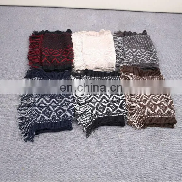 Trendy knitted tassel boot socks printed stripe boot cuff