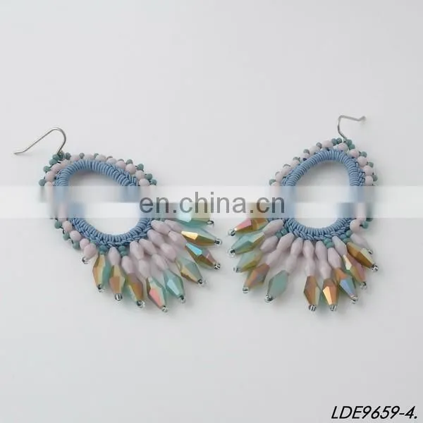 wired handmade crystal earring
