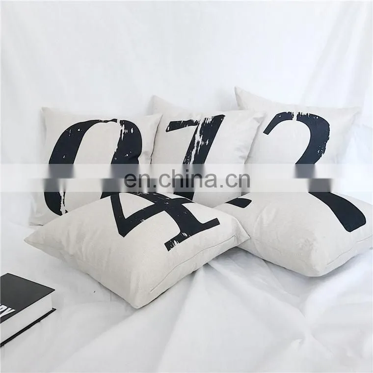 Cute Words Square 100% Polyester Custom Extra Large Linen Cushion Covers