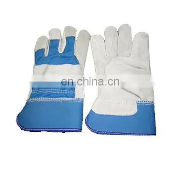 2009 cow split leather gloves/cow crust leather/Yellow Cowhide suede Leather Gloves working gloves Ri-WG-61-Y