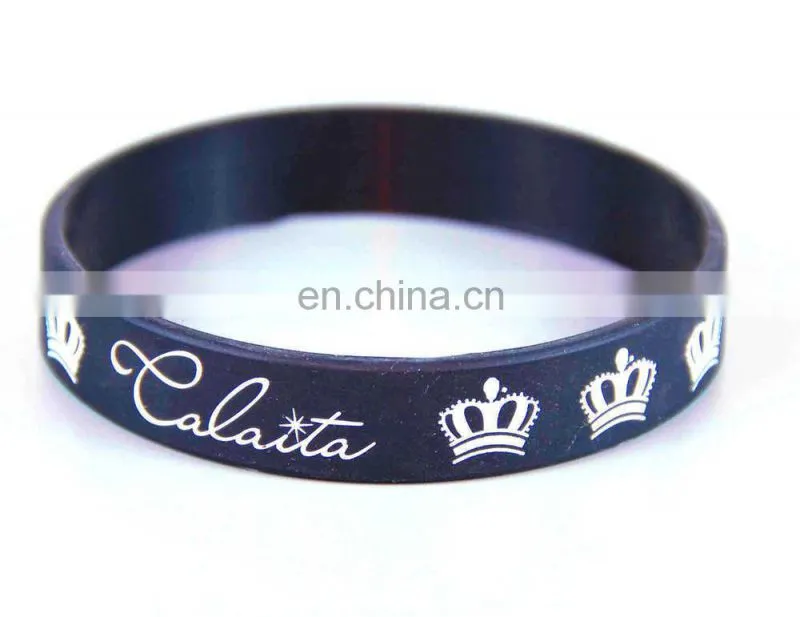 promotional cheap silicone embossed custom bracelet