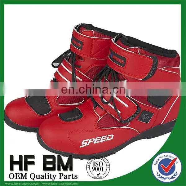Good Price for Wholesale ! mens leather motorcycle racing boots (Black,white,red)