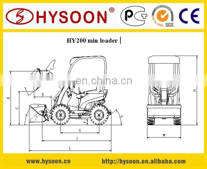 China HYSOON HY200 articulated mini wheel loader