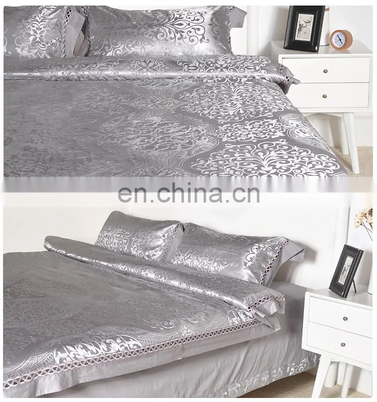 Made In China Home Textile New Luxury Pure Cotton 4 PCS Quilt Set Bed Sheet Cover Sets Jacquard Comforter Lace Bedding Set