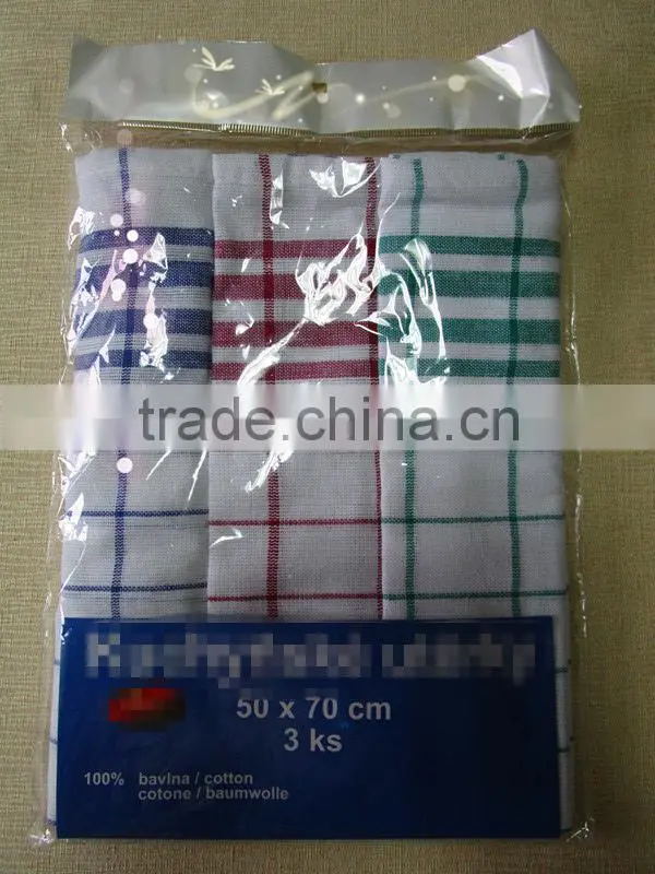 Kitchen textile poly-cotton check cheappest kitchen towel