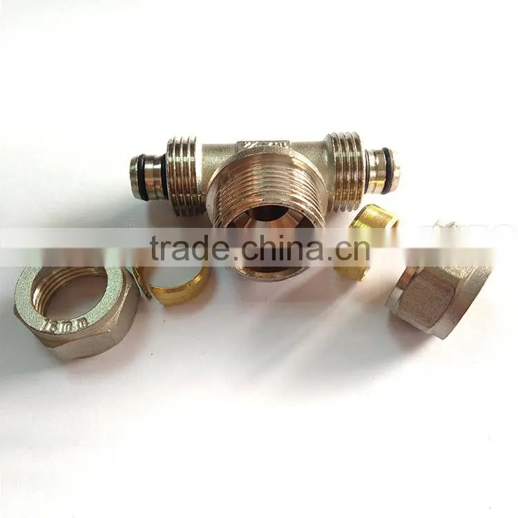 Pipe accessory brass forged union equal / male / female tee fitting with lead free