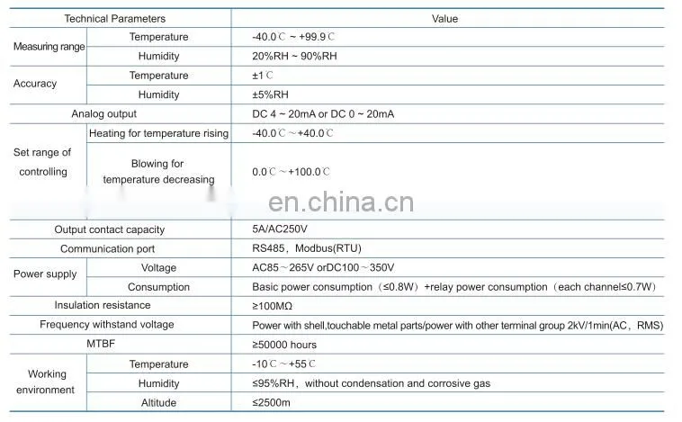 Acrel Industry Intelligent Temperature and Humidity Controller WHD72-11