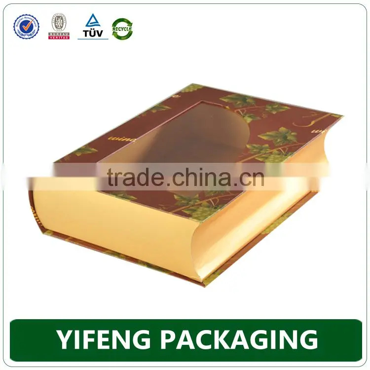 Custom company logo pantone color printed cardboard box with clear pvc window