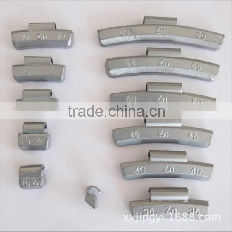 Zinc clip-on balance weight for aluminum rims