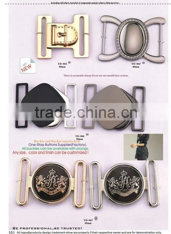 Barrel plating nickel metal buckles with pin in centra