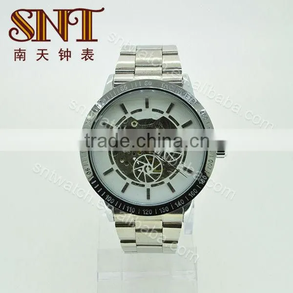 SNT-ME022 skeleton custom mechanical watch stainless steel wrist watch