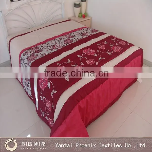 Chinese floral embroidery applique bedding