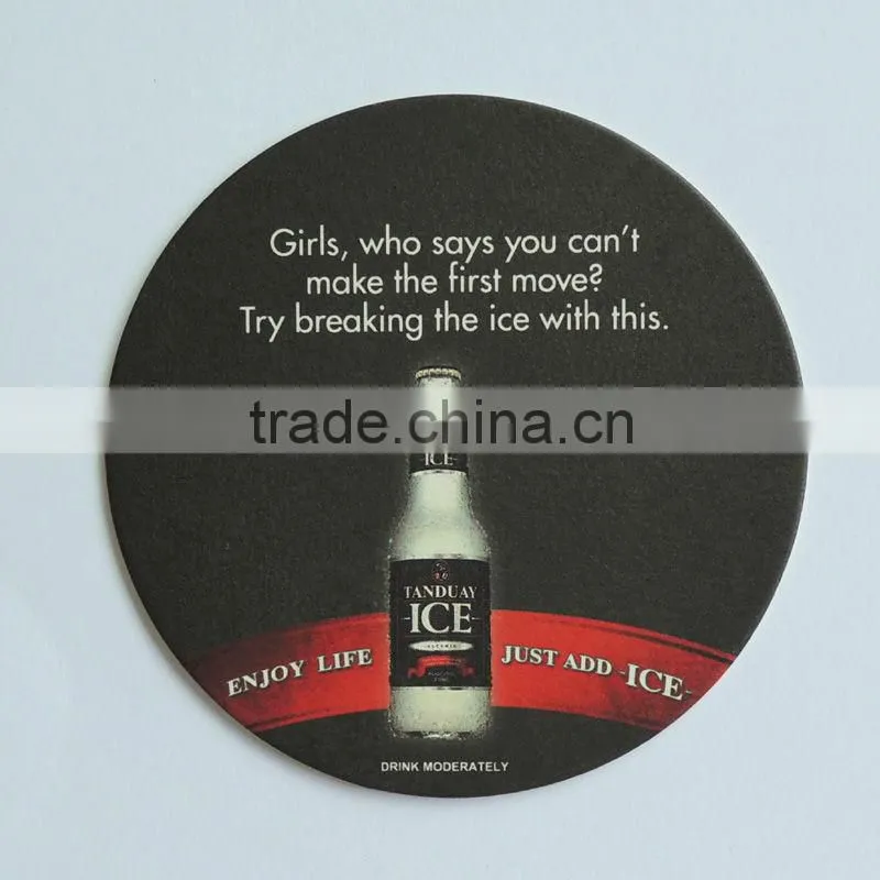 custom printed bar coasters, cardboard bar coasters die cut shape