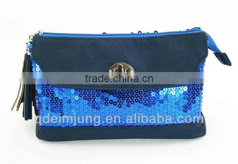 Newest Style Charming Blue Sequin Cosmetic Bags