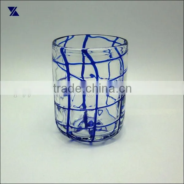 Blue Swirl Drinking Glass Tumbler