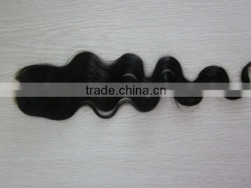 human hair silk PU base top lace front closure hair pieces
