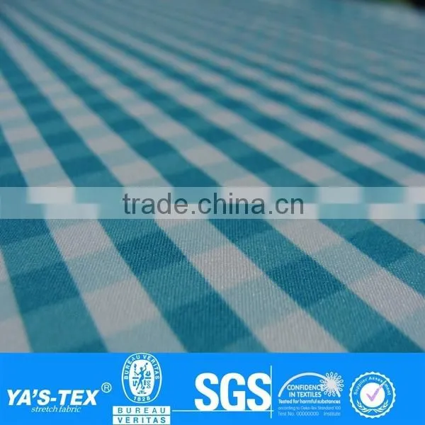 Polyester spandex check fabric.Polyester spandex checked fabric