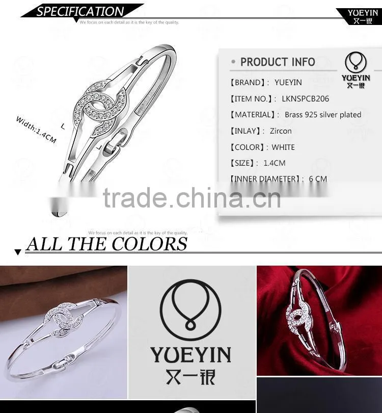 China Fashion Jewelry Factory Price Silver Plated Bangles Wholesale