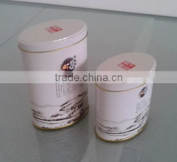 100g oval shped tea tin box