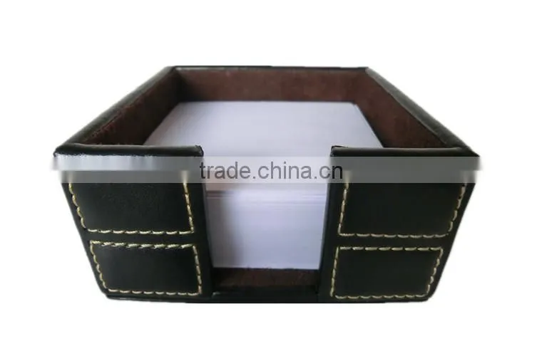 New Arrival Fashion Good Quality Black Leather Desk Notepad Holder