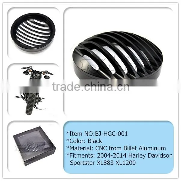 BJ-HGC-001 for Harley Sportster XL 883 1200 Aluminum 5 3/4" Motorcycle Headlight Grill Cover