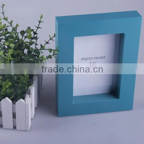 2014 Hot Sale 4*6" MDF Photo Frame With The Blue Colour