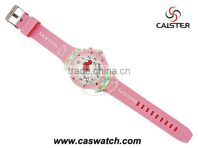 Loverly pink rubber band Hello Kitty face children's watch