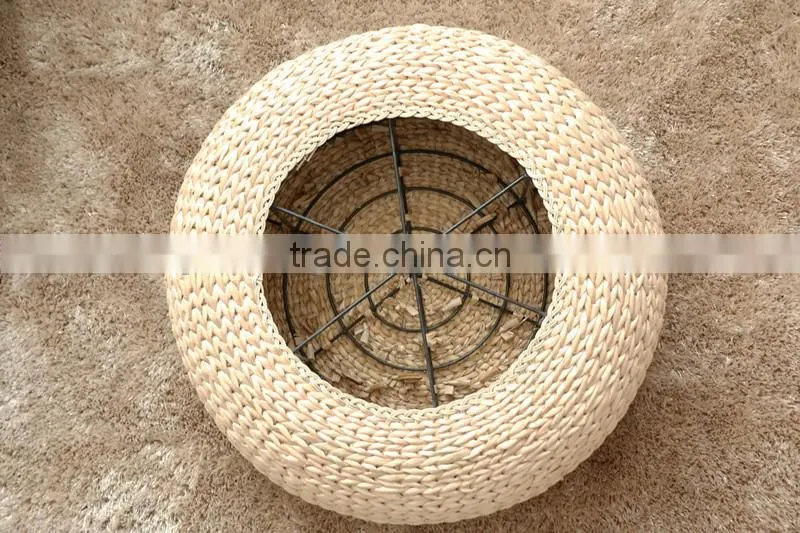 handmade natural fiber cornhusk straw window seat cushion