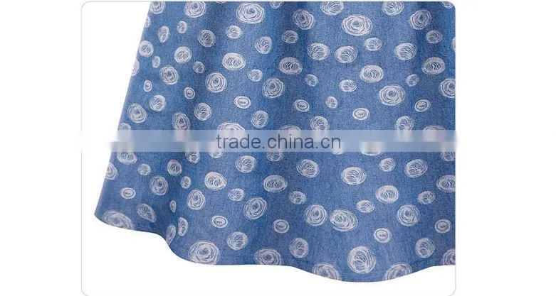 2014 Ladies Casual Women Top Designer Denim Summer women wear short sleeve Dress High Qality printing Women dress fashion 2014