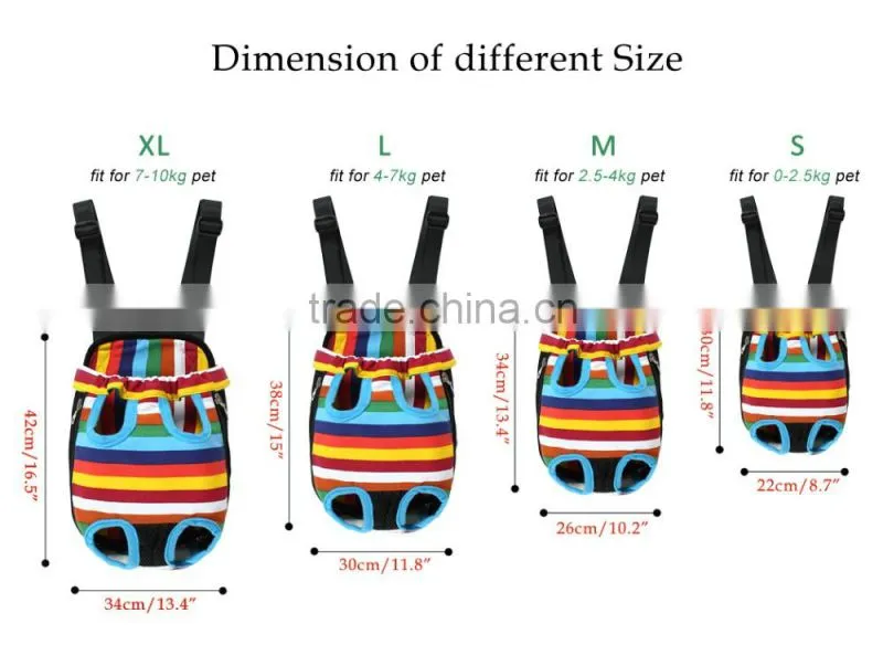 New Carven Pet Front Carrier Bag Dog Cat Striped Travel Bag Backpack AM002229