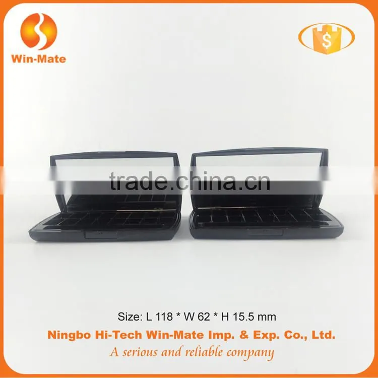 WMC-MX2027 Best loving purable empty 12 color plastic 118*62*15.5mm eyeshadow compact packaging with 1 mirror