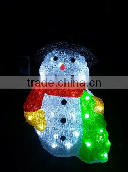 3D LED christmas acrylic snowman decoration motif holiday light