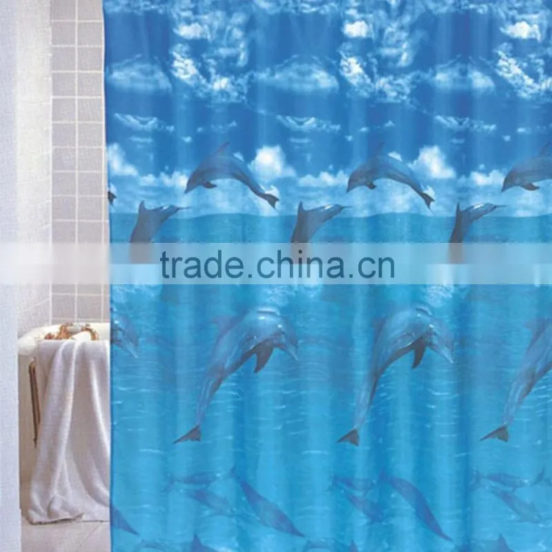 Factory wholesale fabric woven 100%polyester shower bamboo curtain