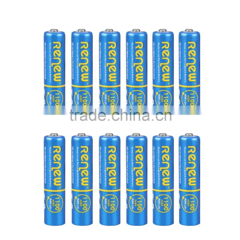 RENEW brand Ready-To-Use NiMH 1100mAh AAA Rechargeable Batteries, 8 Pack