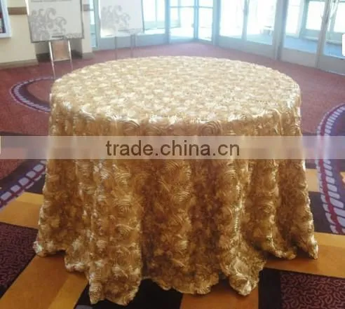 Charming satin rosette wedding chair covers,luxury wedding table cloth