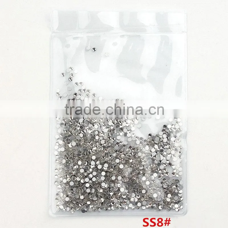 White Clear 1440pieces/bag Shining Flatback Non Hotfix Glue on Rhinestones Nail Art Crystal