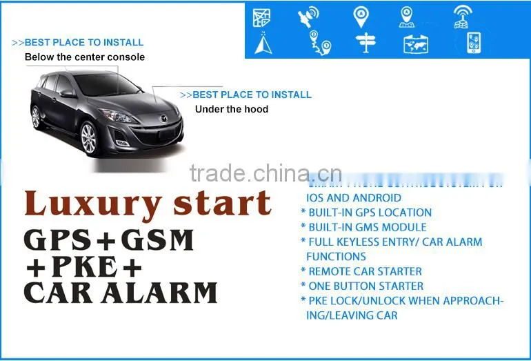 2015 canton fair China factory GSM/GPS car alarm remote