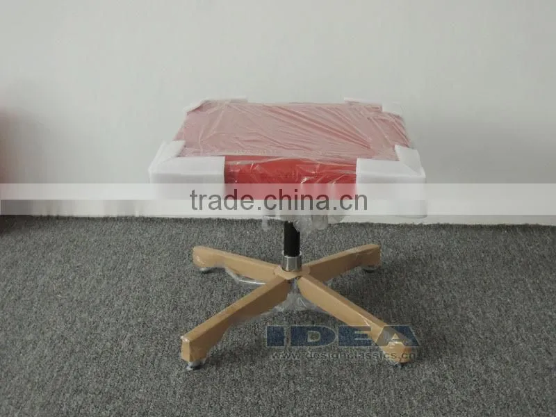 Replica Charles Management Soft Pad Lounge Chair Footstool- Red Genuine Leather