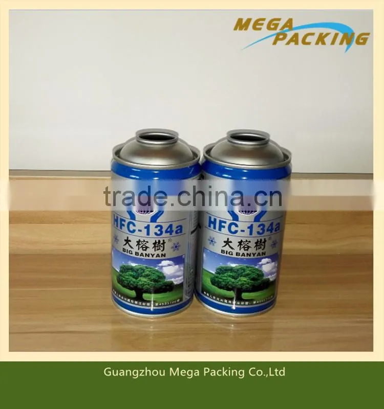 Diam.65mm Empty Aerosol Spray Tin Can for Car Refrigerant Refilling 134a, 4 color CMYK printing