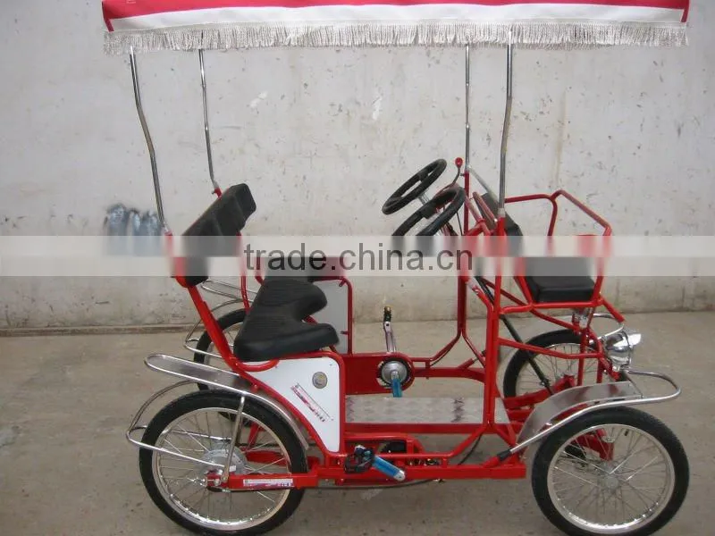 YELLOW SURREY BIKE QUADRICYCLE