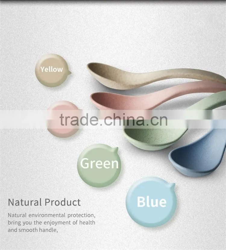 Wheat straw plastic tableware colorful spoon set