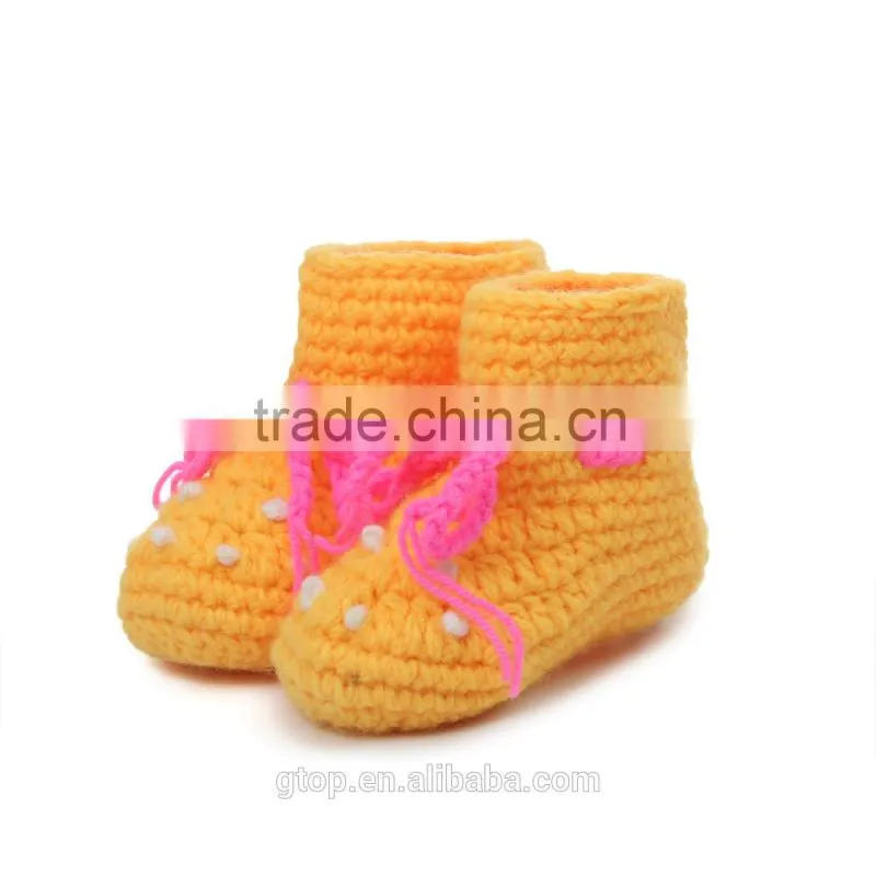 Baby Handmade Crochet Boots Shoes Supplier for 1-10 months old B-0015