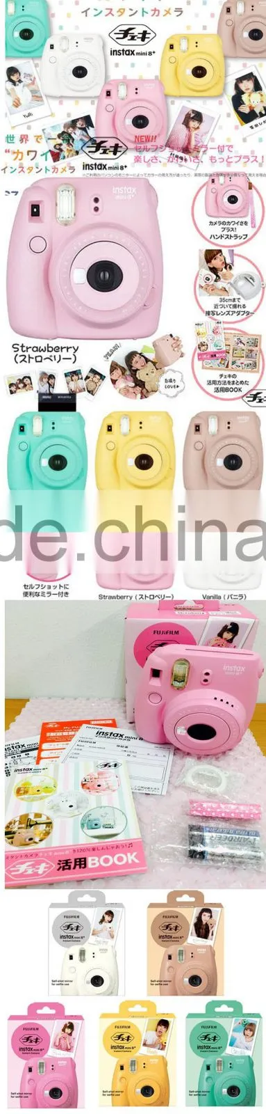 Fujifilm Instax Mini8 + Instant Film Camera Self Shot Mirror for Selfie Honey Color