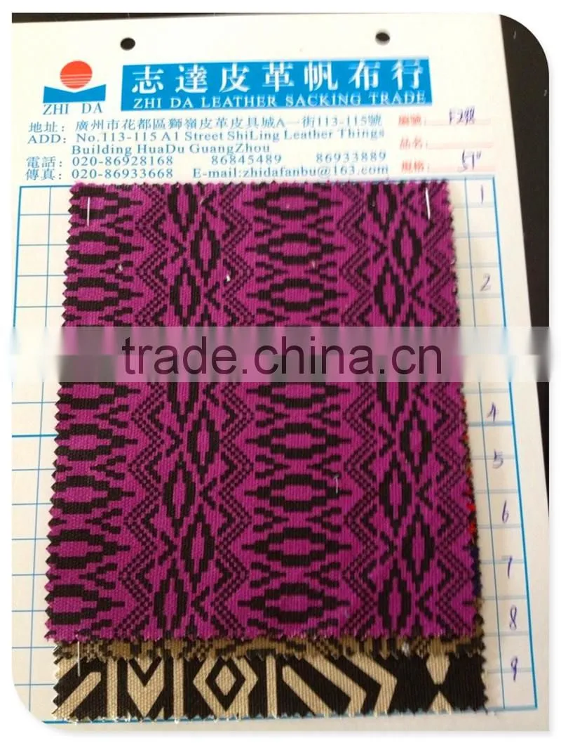 2016 Designer printing organic Cotton Printed Fabric for shoes bag luggage