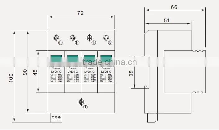 40kA Power supply 3+NPE SPD
