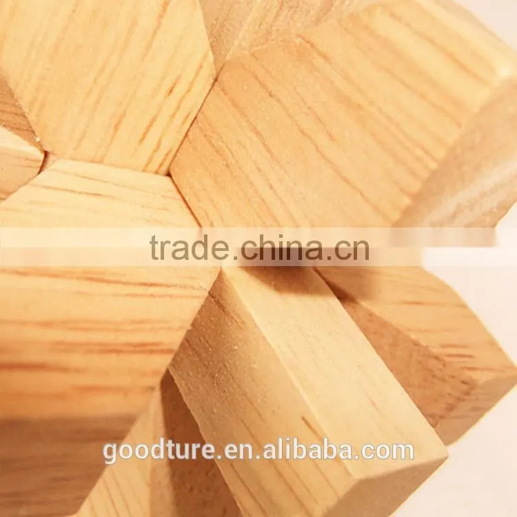 2015 Hot Sale Wooden IQ Intelligent PuzzleKongming Lock Brain Teaser Plum Blossom